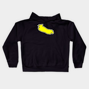 Gabriola Island Silhouette in a Lemon Yellow Flavour - Bright and Simple - Gabriola Island Kids Hoodie